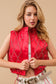 Shiny Woven Studded Crop Puffer Zip Up Vest