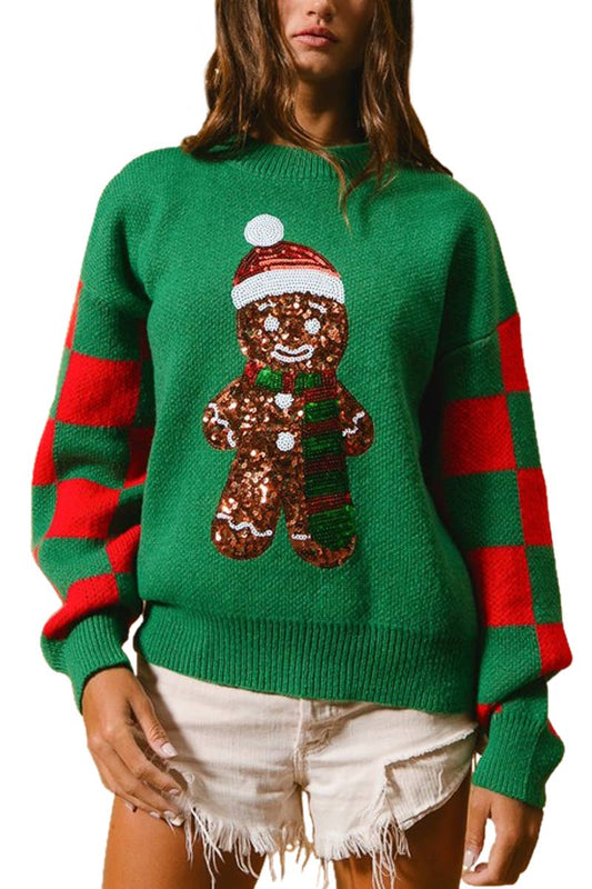 Gingerbread Checker Sweater