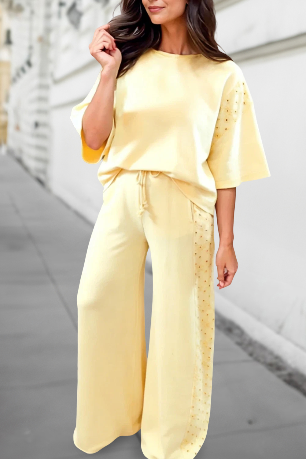 Eyelet Lace Patchwork Set