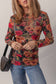 Floral Print  Mesh Top