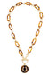Katherine Horseshoe Linked Toggle Front Necklace in Tortoise