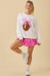 Ribbon Bow Football Patchwork Sweatshirt