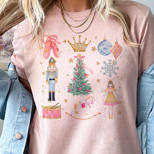 Nutcracker Christmas Collage Tee