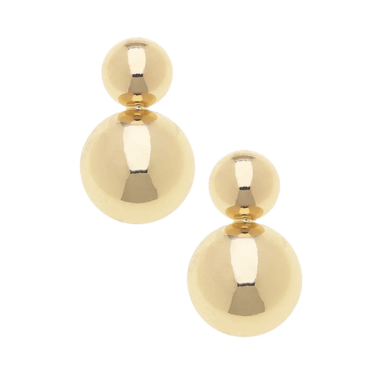 Campbell Statement Stud Earrings in Shiny Gold