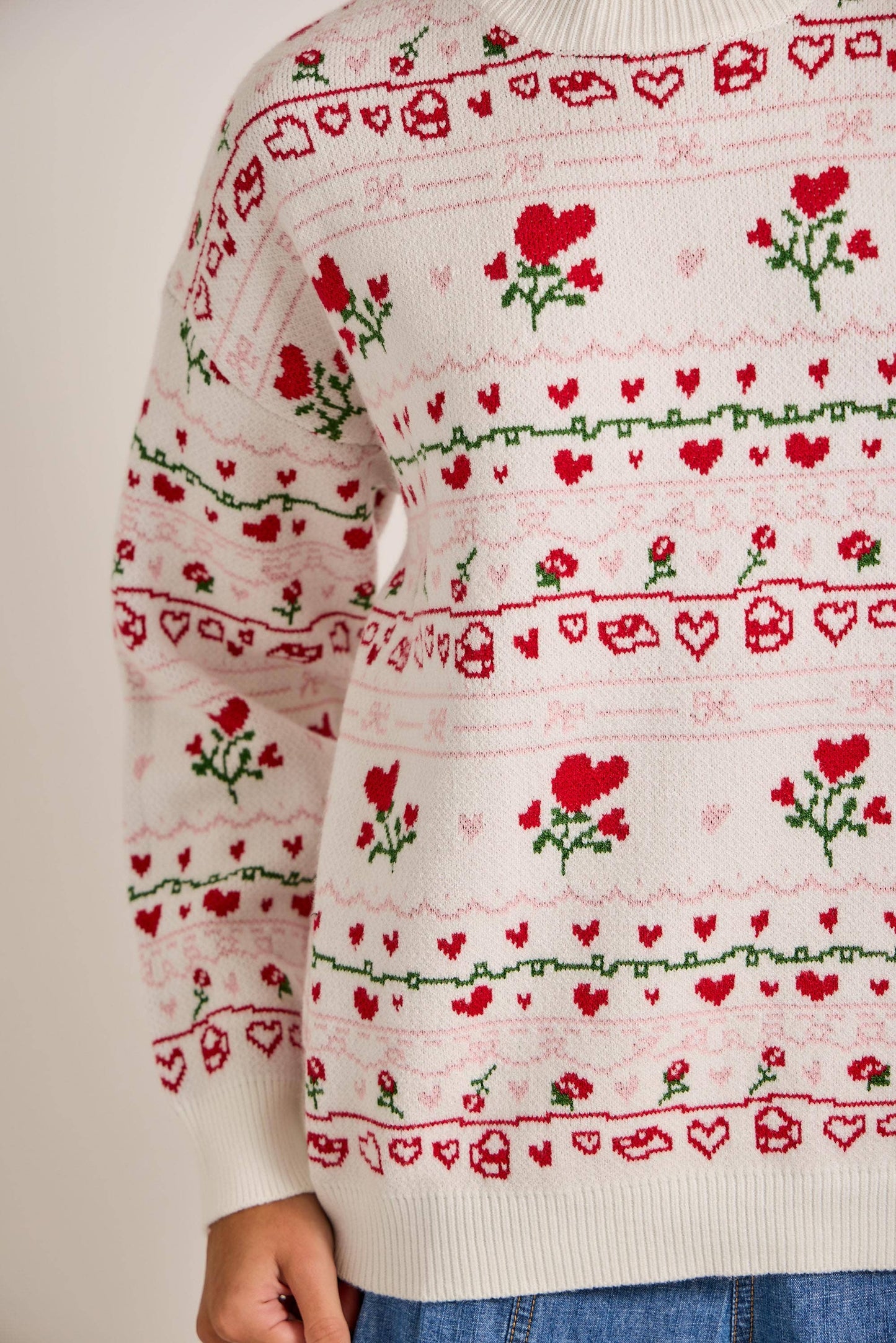 Heart and Rose Sweater