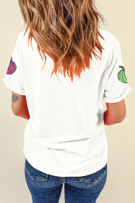 Pumpkin Sequin Tee