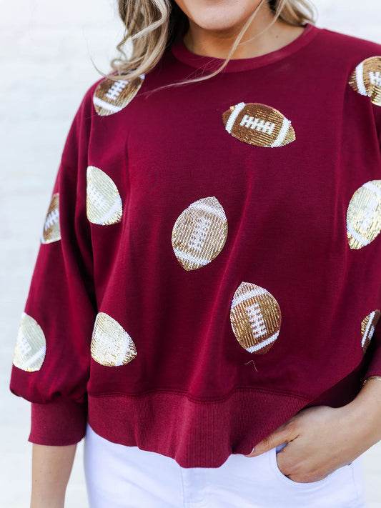 Maroon and Gold Football Sweatshirt