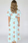 Floral Print V Neck Flutter Maxi Dress