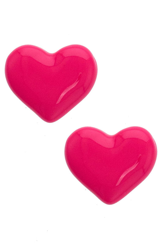 Carter Puffy Heart Enamel Earrings