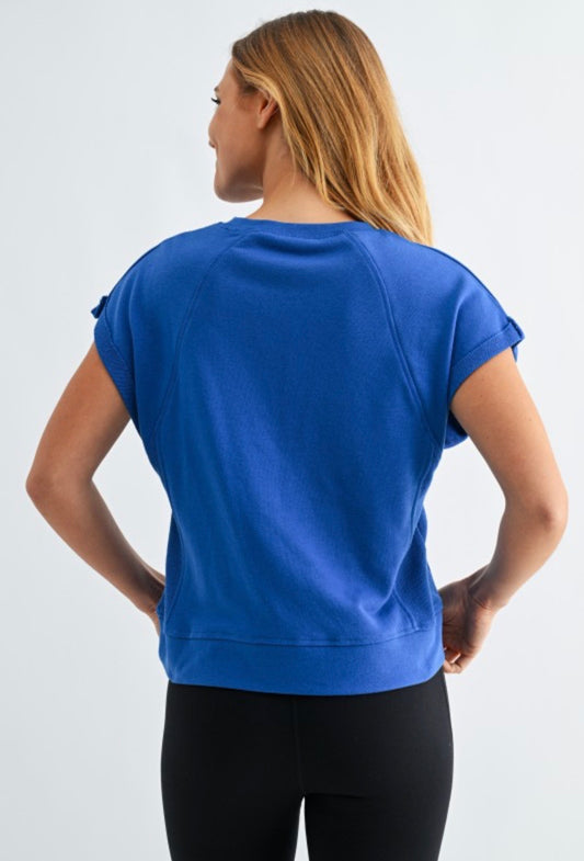 French Terry Cap Sleeve Top