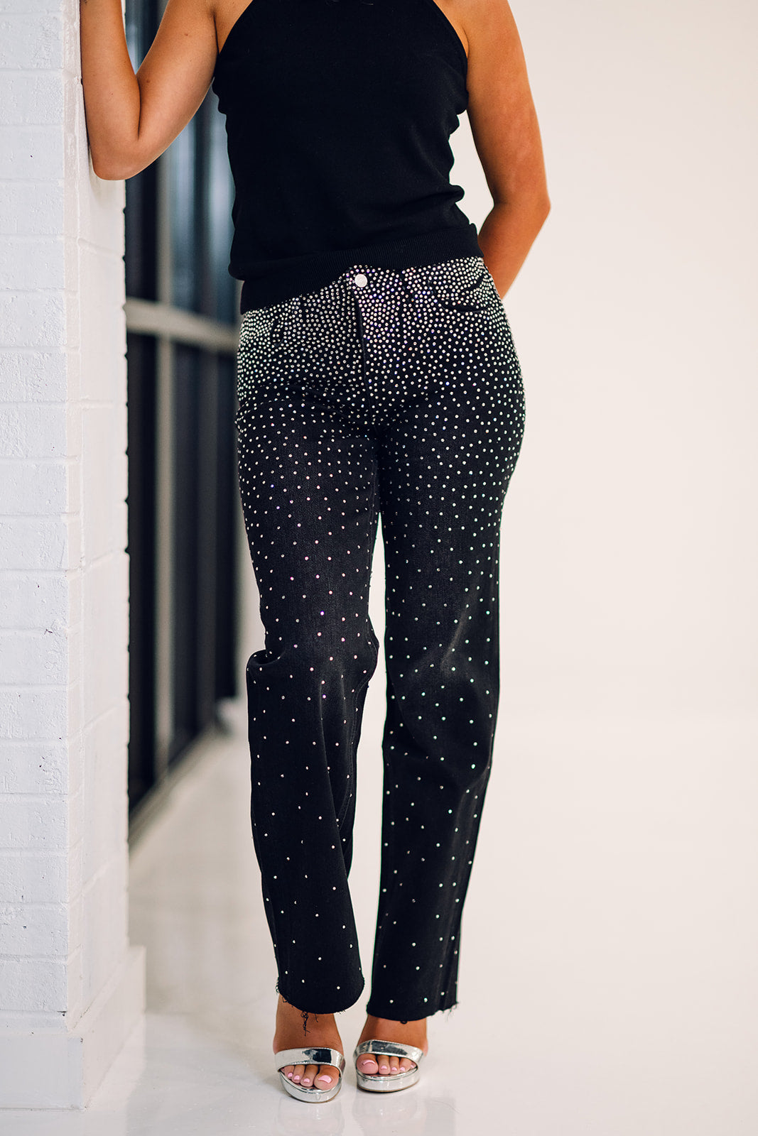 High Rise Sparkle Denim