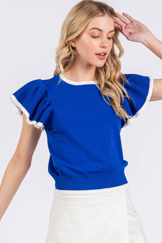 Ruffle Sleeve Sweater