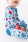 Berry Patriotic Convertible Footies with Ruffle