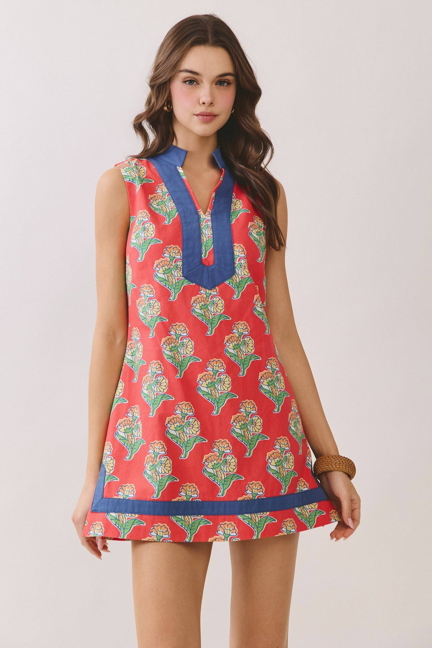 Floral Print Side Slit Dress