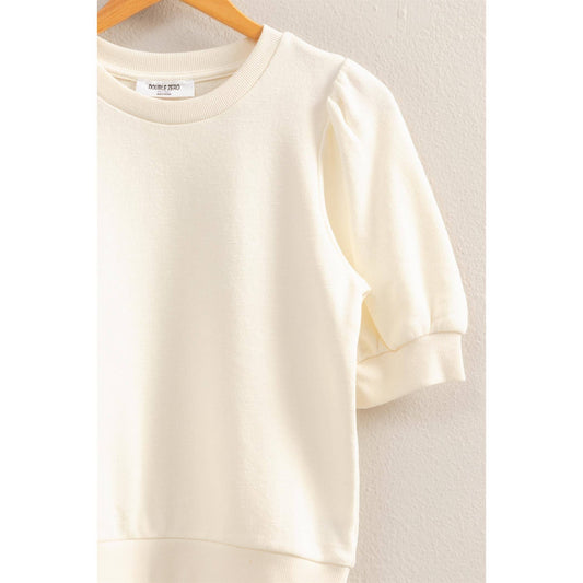 Puff Sleeve Round Neck Top