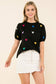 Embroidered Heart Short Sleeve Top