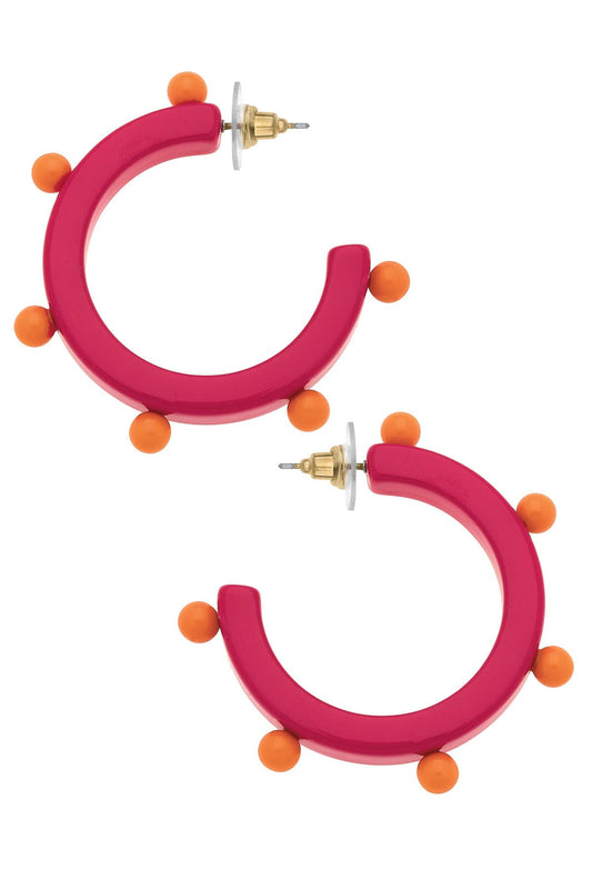 Olivia Studded Resin Hoop Earrings