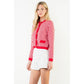 Long Sleeve Geometric Print Cardigan