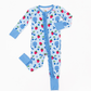 Berry Patriotic Convertible Footies with Ruffle