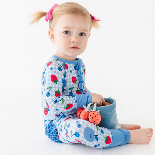 Berry Patriotic Convertible Footies with Ruffle