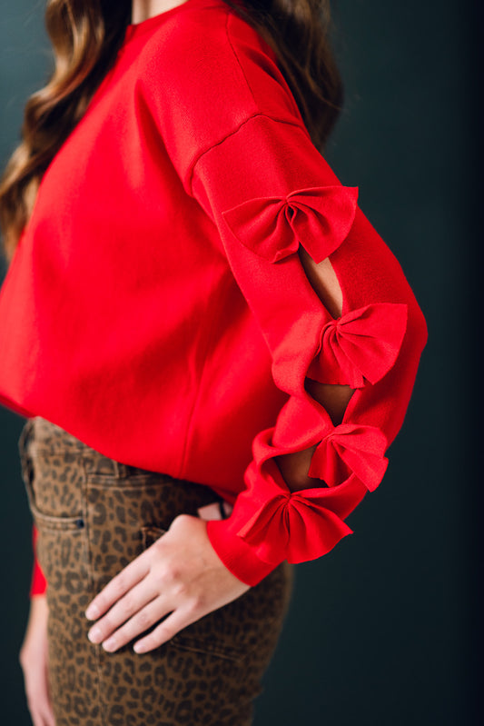 Bow Embellished Knit Sweater