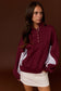 Half-Snap Contrast Sleeve Sweatshirt