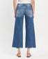 Mid Rise Raw Hem Wide Leg Denim