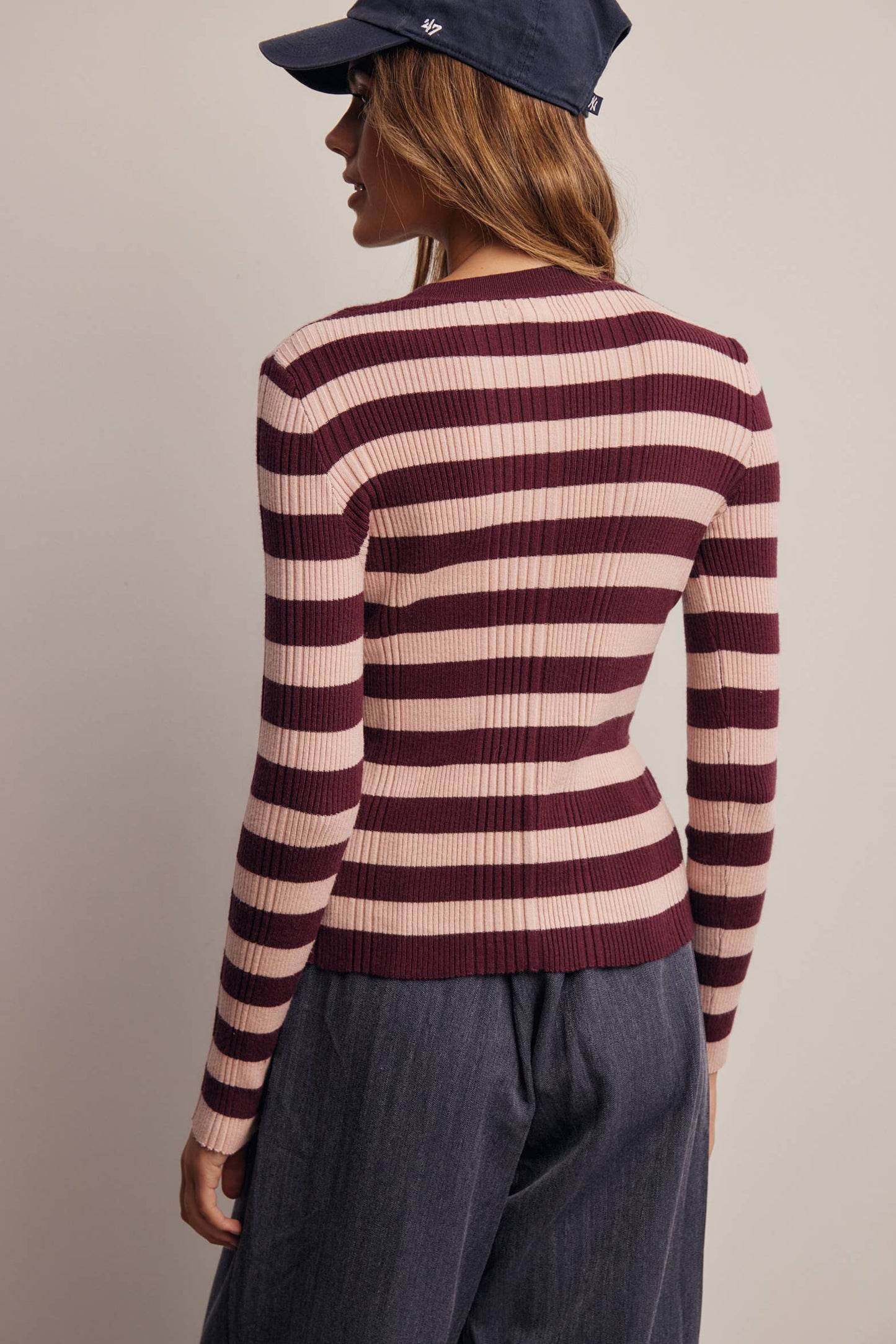 Striped Rib Knit Top