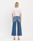 Mid Rise Raw Hem Wide Leg Denim