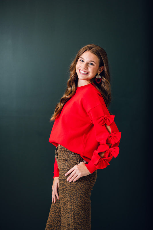 Bow Embellished Knit Sweater