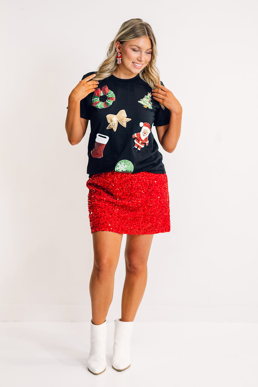 Sequin Christmas Essentials Tee