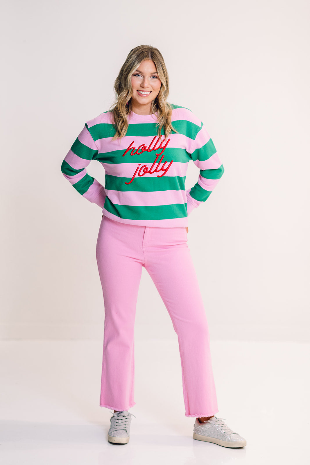 Holly Jolly Striped Classic Sweatshirt