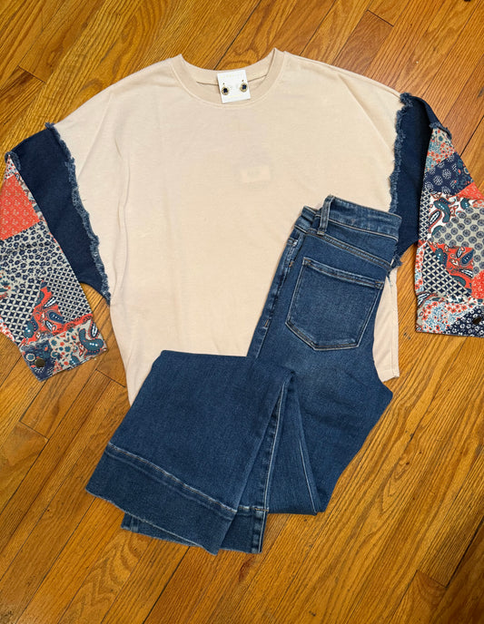 French Terry Contrast Top