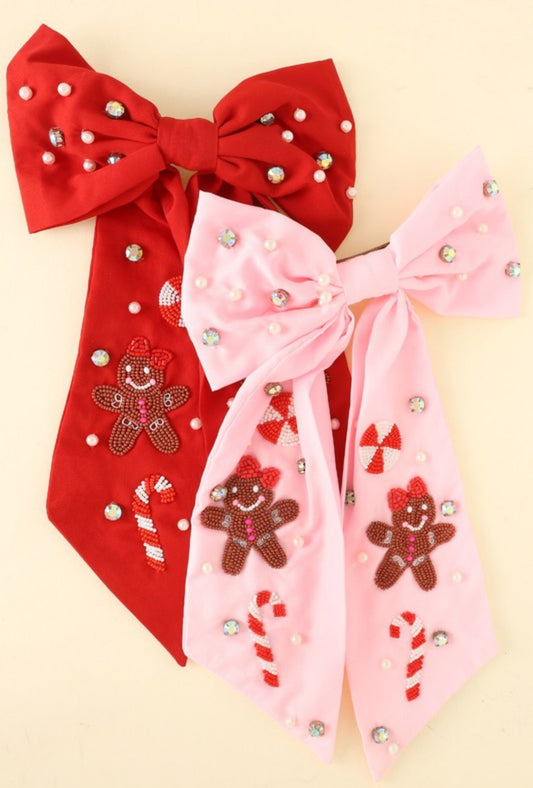 Gingerbread Man Ribbon Bow