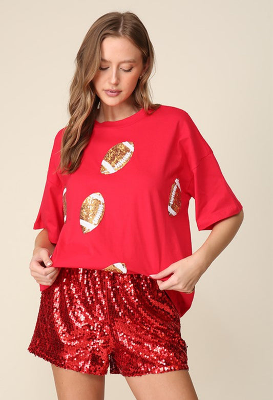 Sequin Football Tee