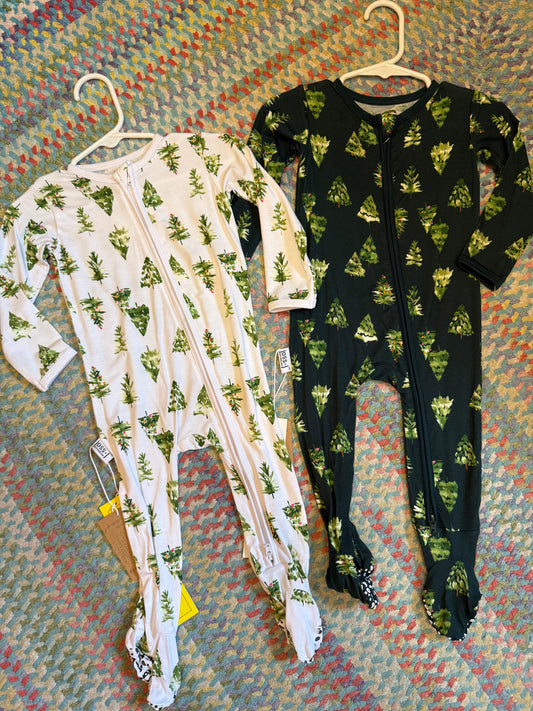 CHRISTMAS TREES SLEEPER-IVORY : NB