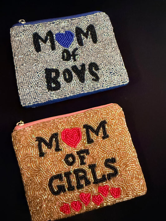 Mom Beaded Coin Purse