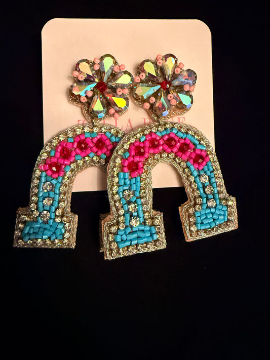 Turquoise Horseshoe Earrings