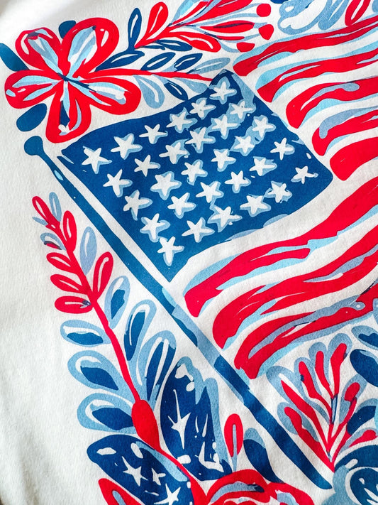 Flag & Flowers Tee