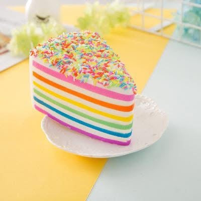 Squishy Rainbow Cake Slice Toy