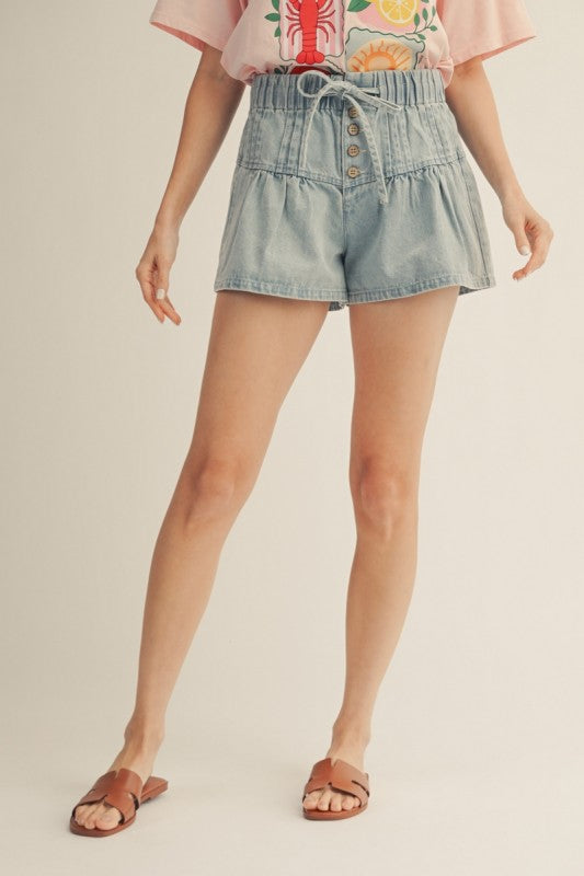 Denim Flare Shorts