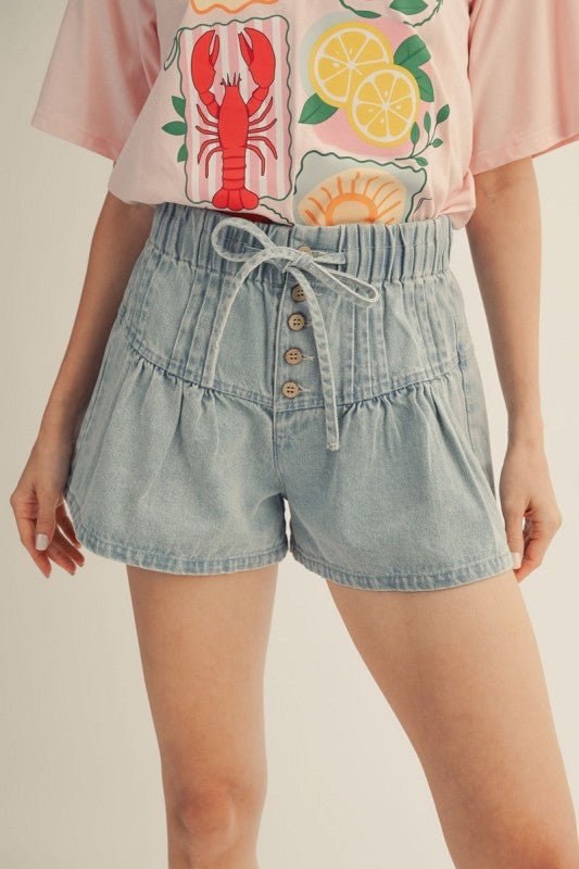 Denim Flare Shorts