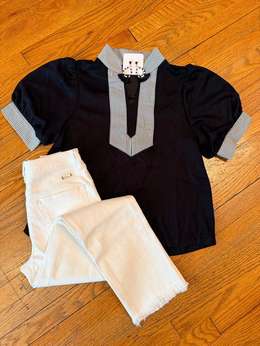 Stripe Contrast Top