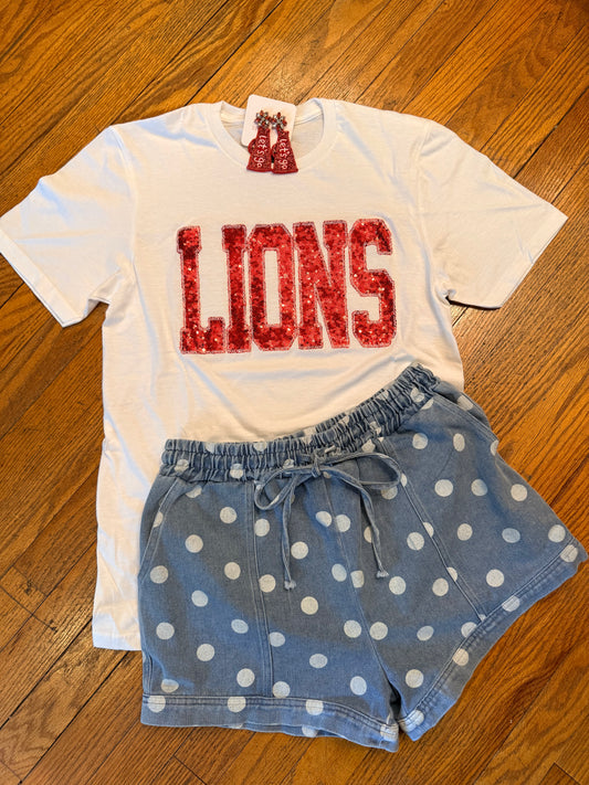 Game Day LIONS Sequin Tee