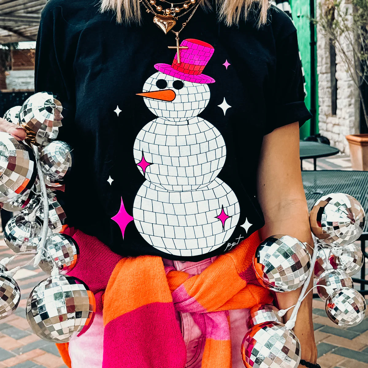 Disco Snowman Tee