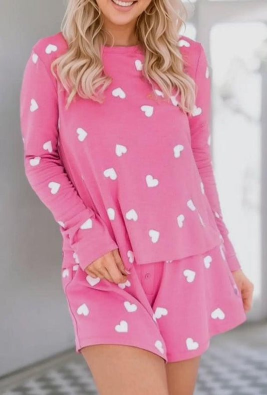 PINK HEART LOUNGE SET