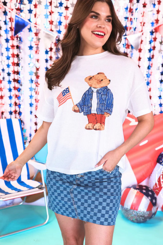 Patriotic Teddy Bear Top