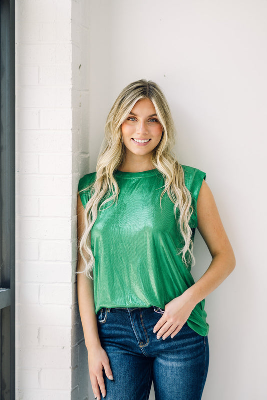 Metallic Muscle Top