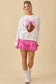 Ribbon Bow Football Patchwork Sweatshirt