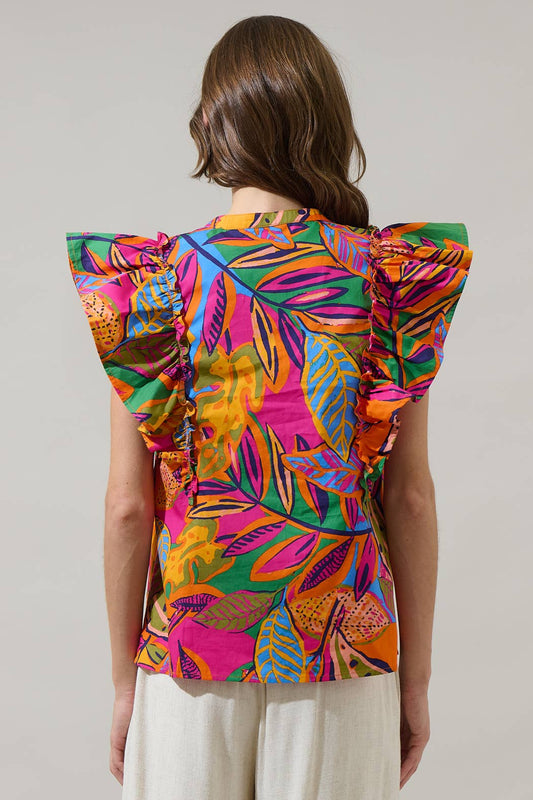 Milana Ruffle Poplin Top